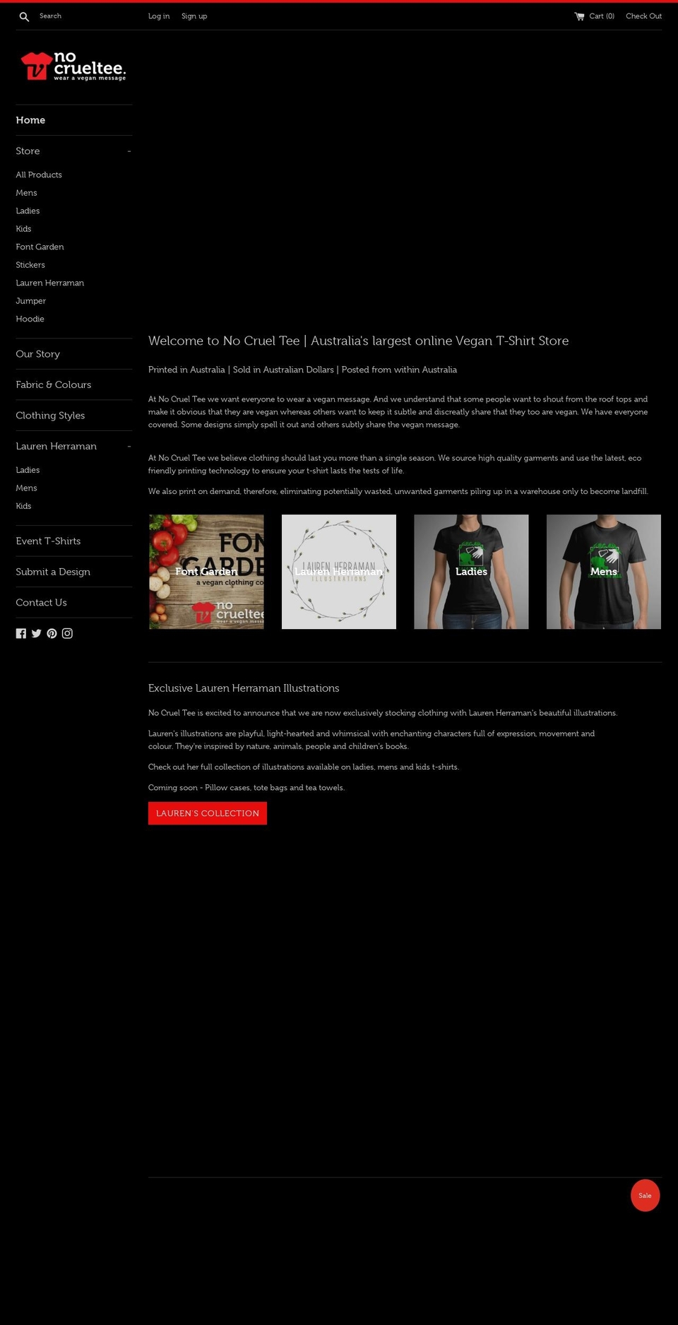 nocrueltee.com.au shopify website screenshot