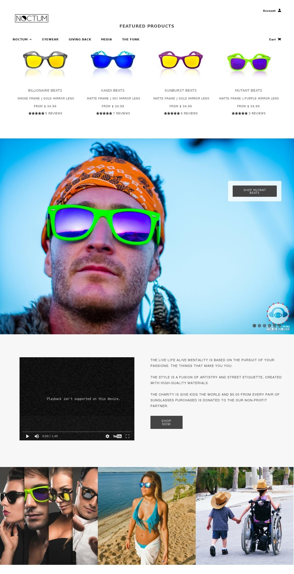 noctum.com shopify website screenshot