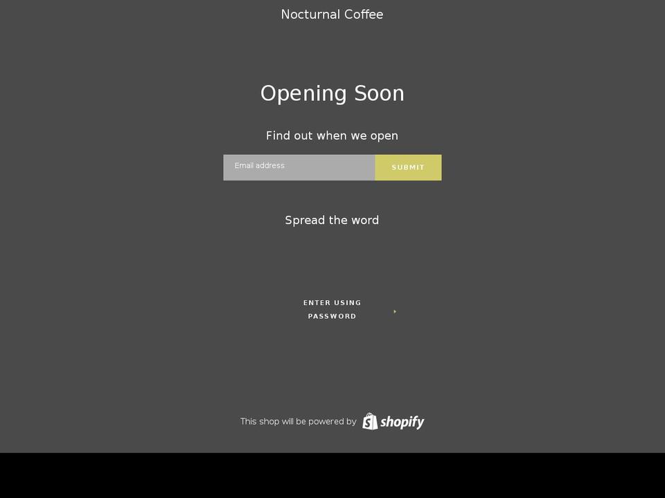 nocturnal.coffee shopify website screenshot