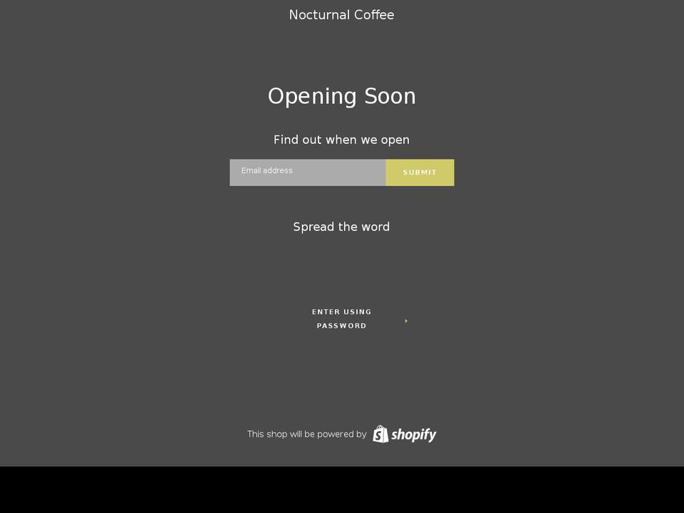 nocturnalcoffee.com — Shopify storefront screenshot