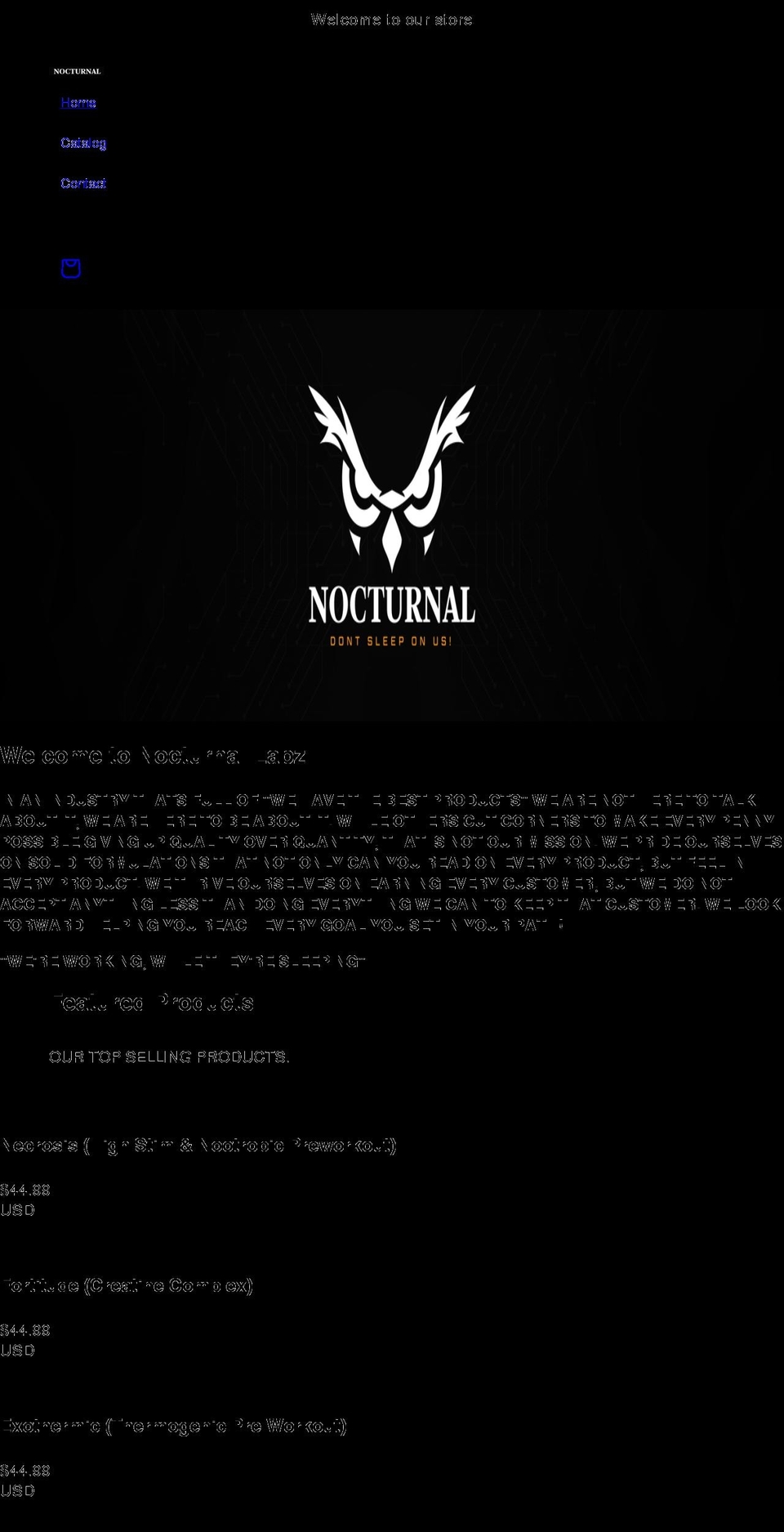 nocturnallabz.com shopify website screenshot