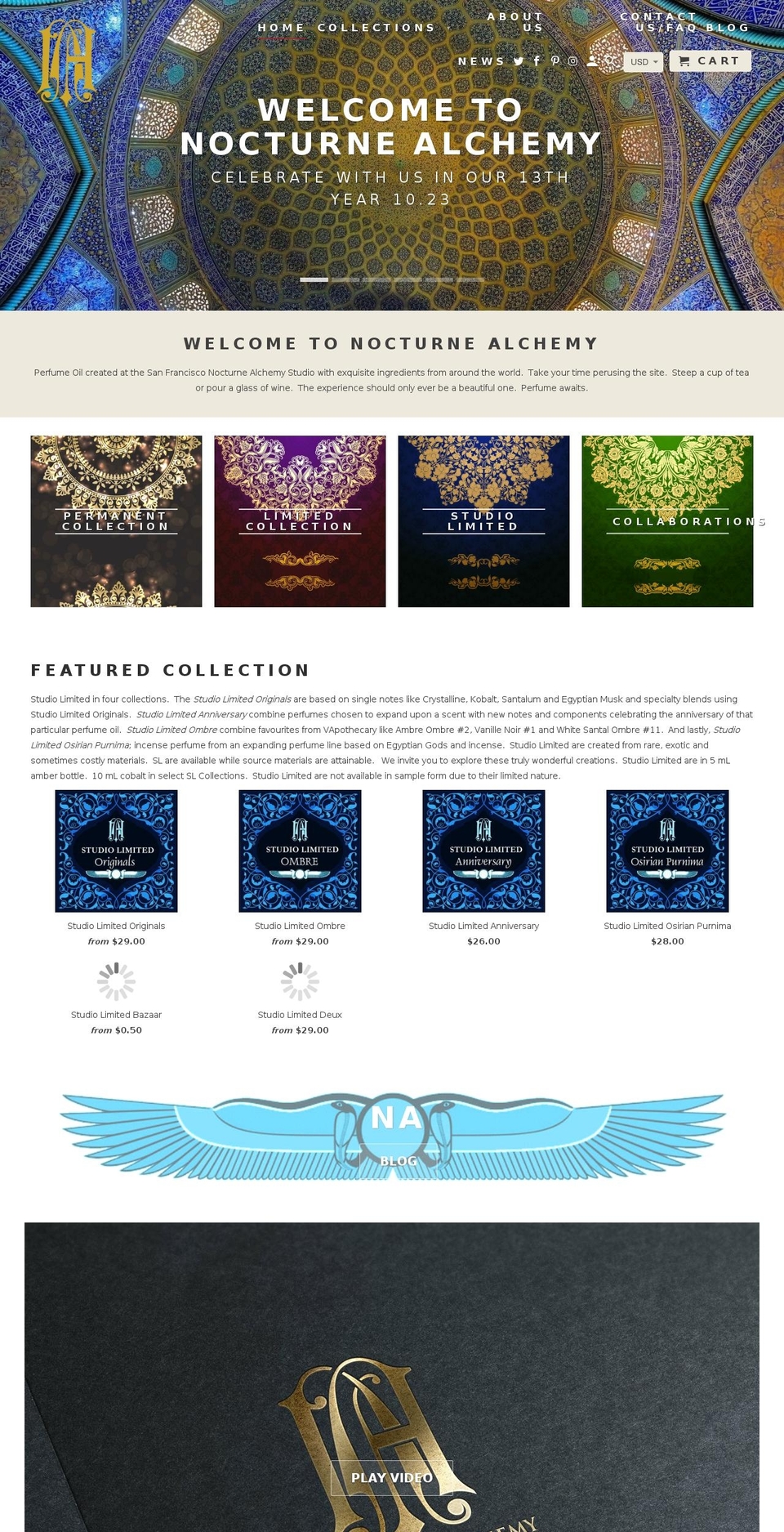 nocturnealchemy.com — Shopify storefront screenshot