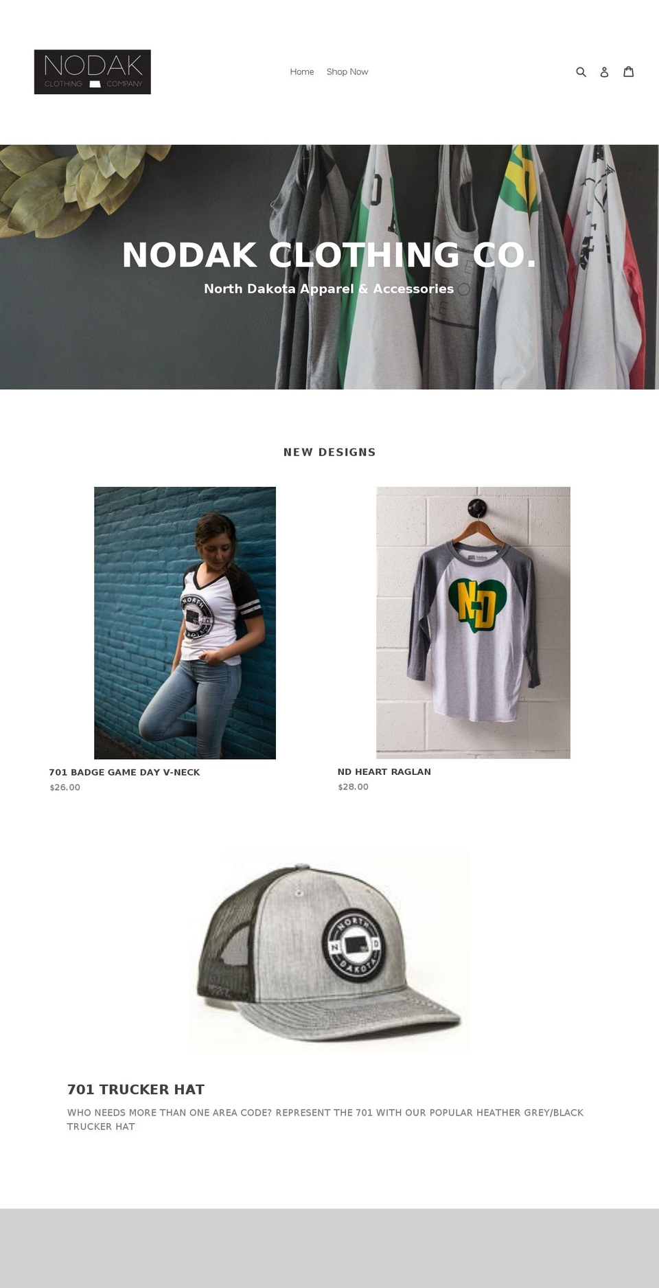 nodakclothing.com — Shopify storefront screenshot