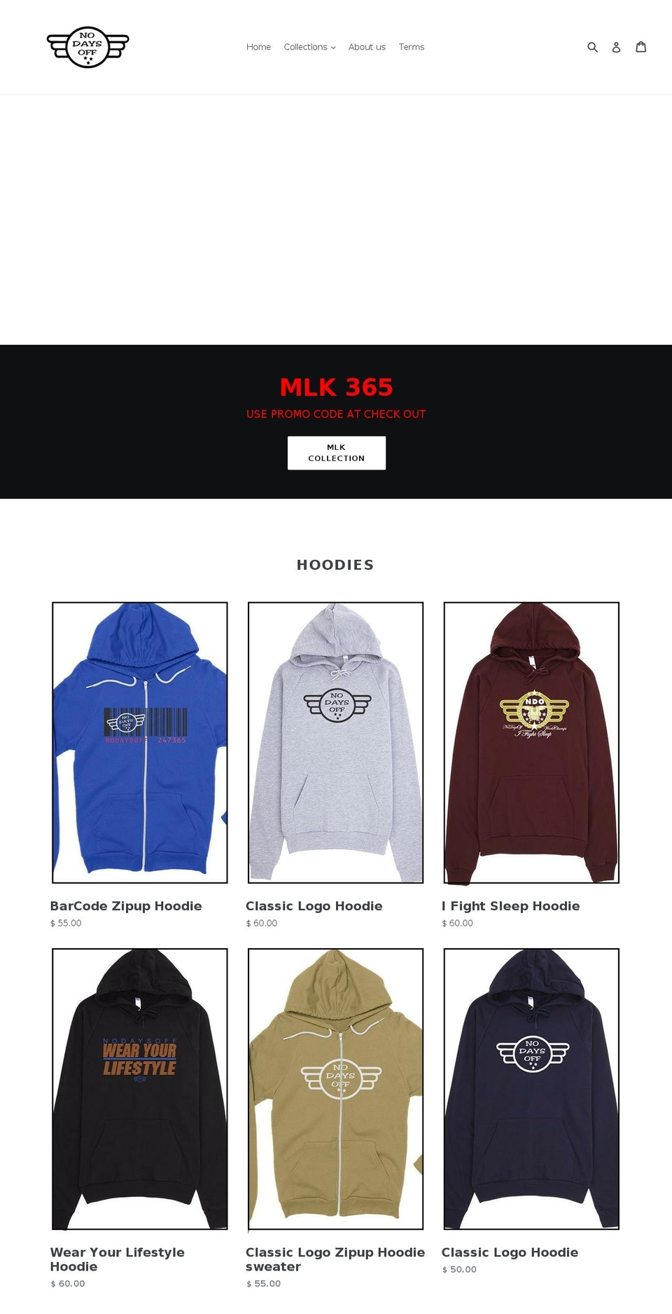 nodaysofflifestyle.com shopify website screenshot