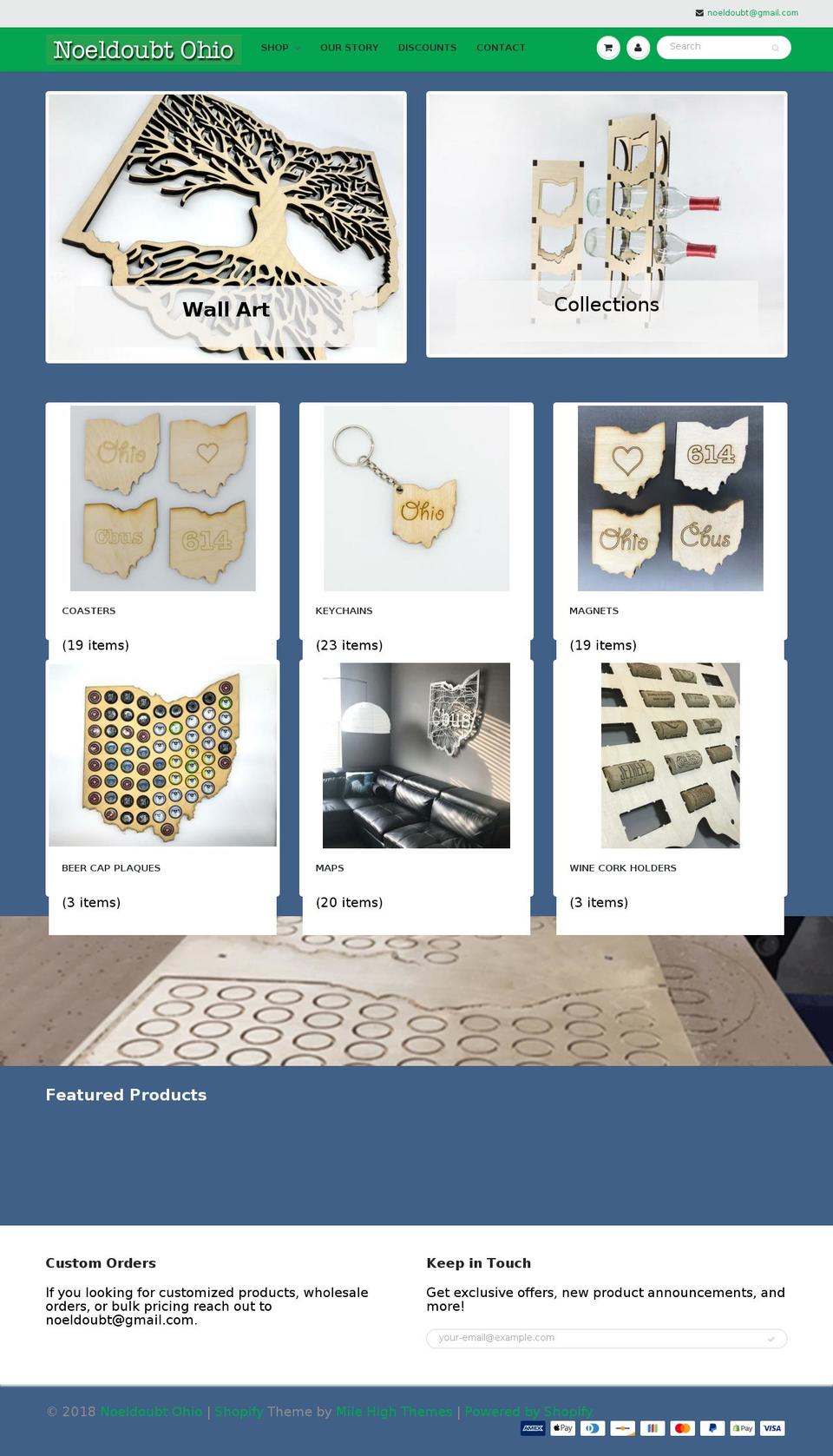 noeldoubtohio.com — Shopify storefront screenshot