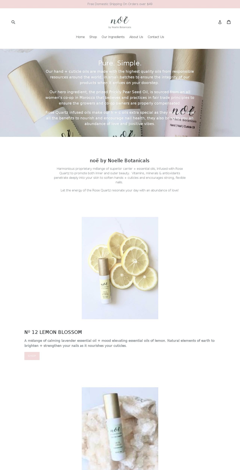 noellebotanicals.com — Shopify storefront screenshot