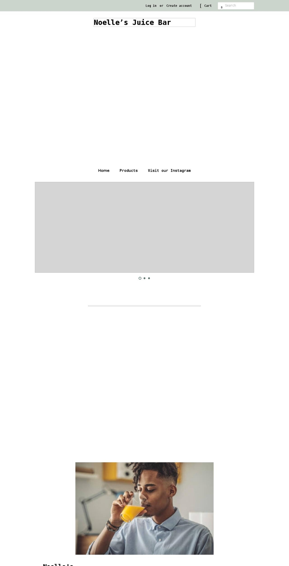 noellesjuicebar.com shopify website screenshot