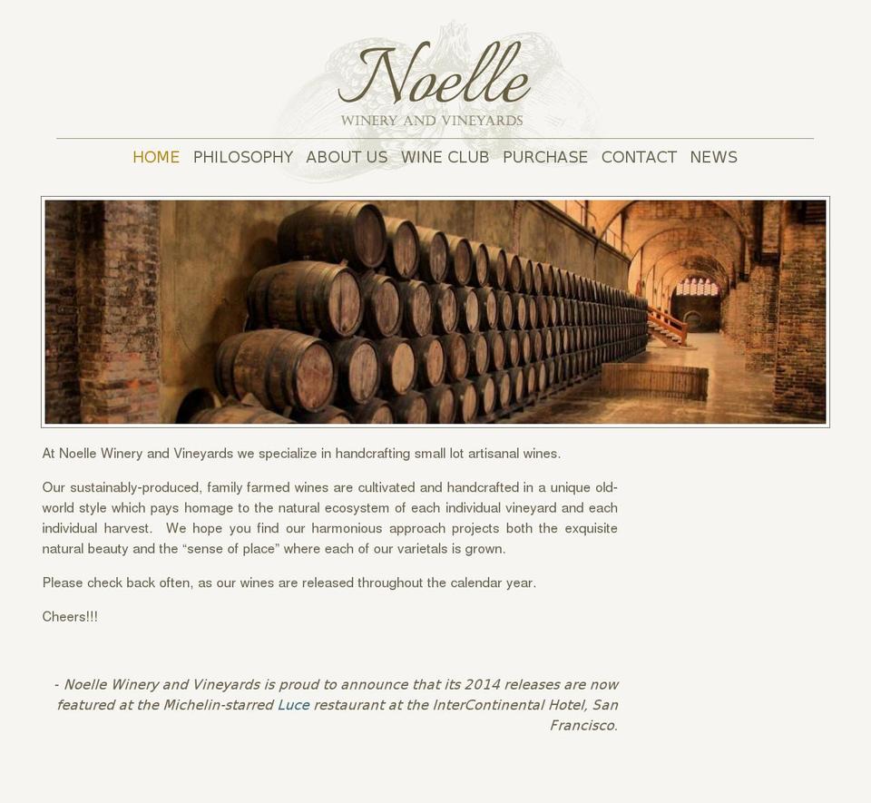 noellewinery.com shopify website screenshot