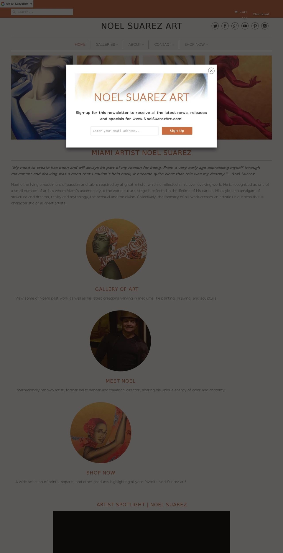 noelsuarezart.com — Shopify storefront screenshot