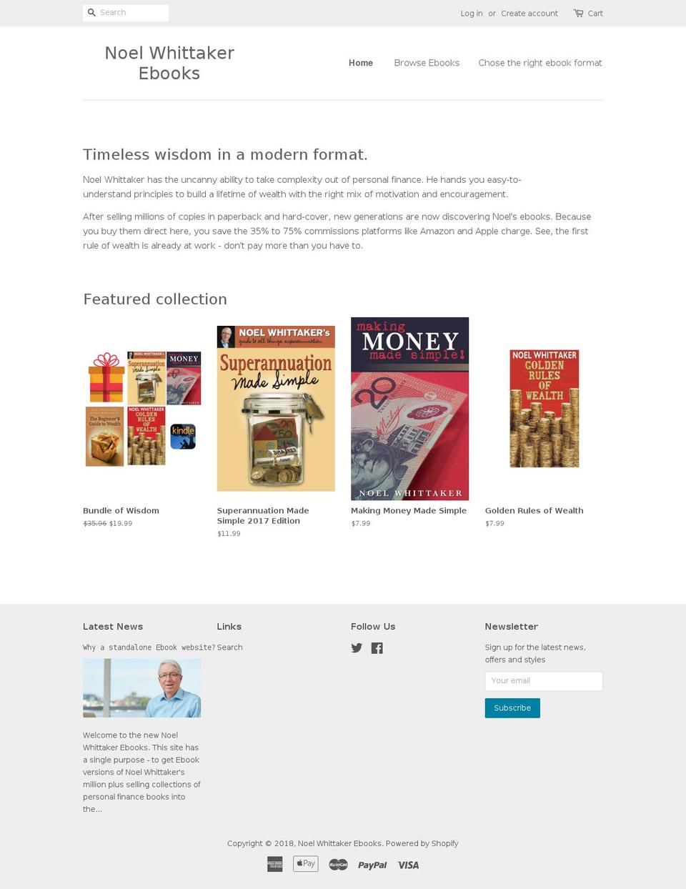 noelwhittakerebooks.com.au shopify website screenshot