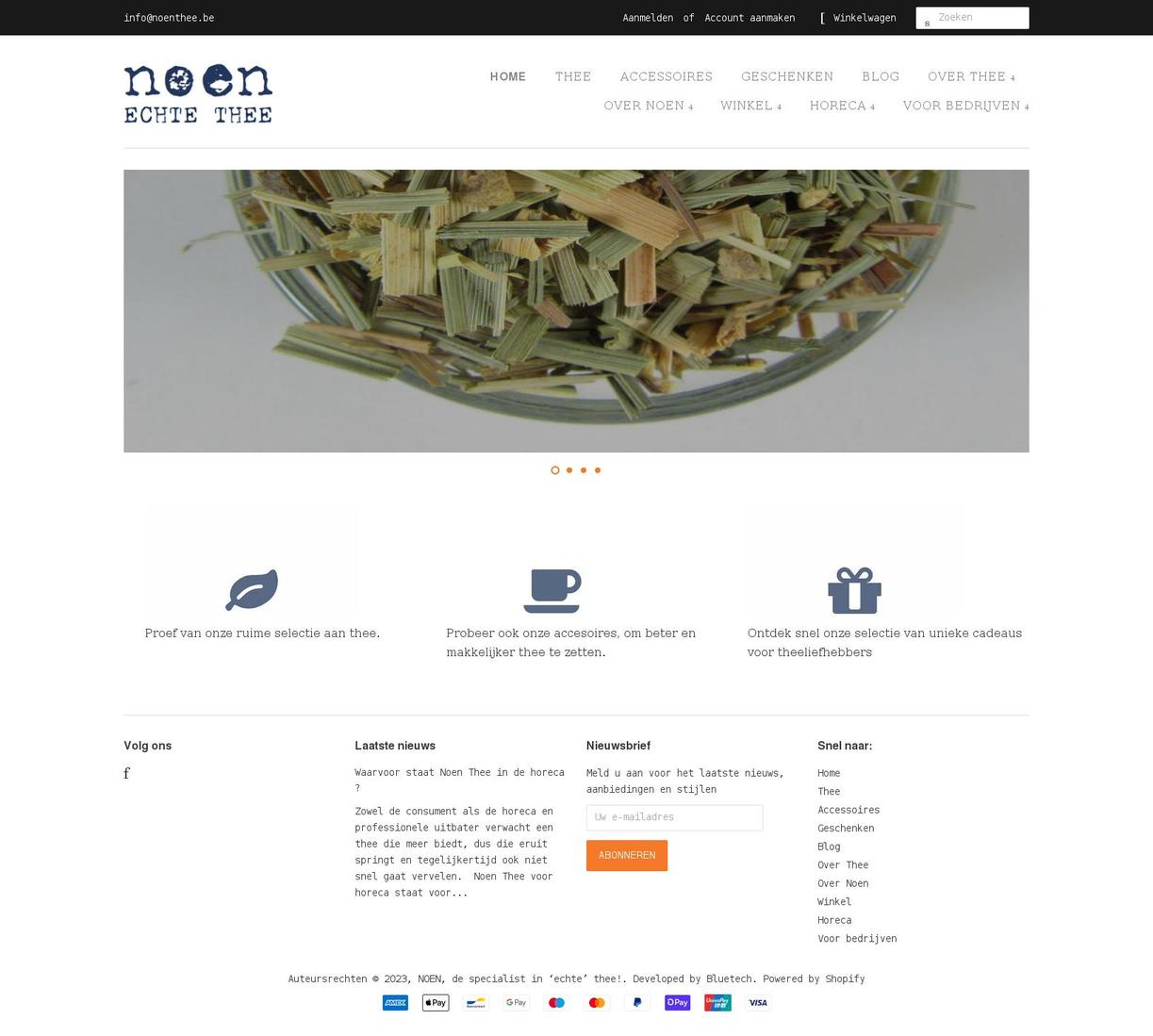 noenthee.be shopify website screenshot