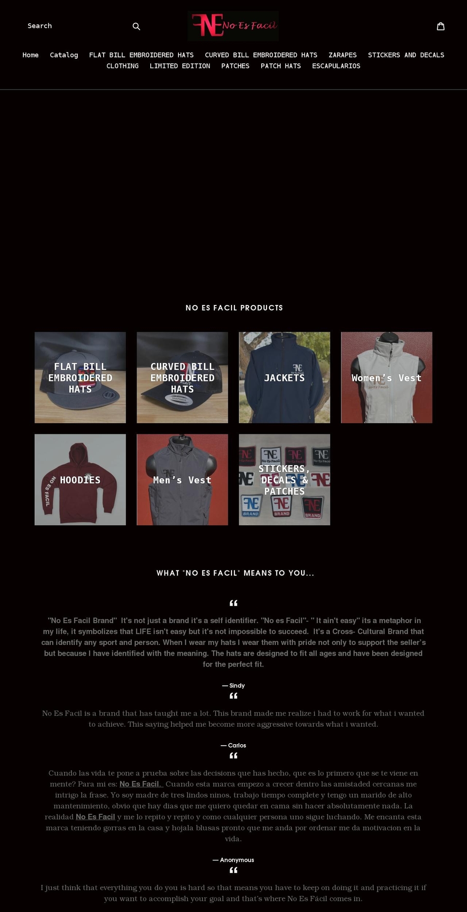 noesfacilbrand.com — Shopify storefront screenshot