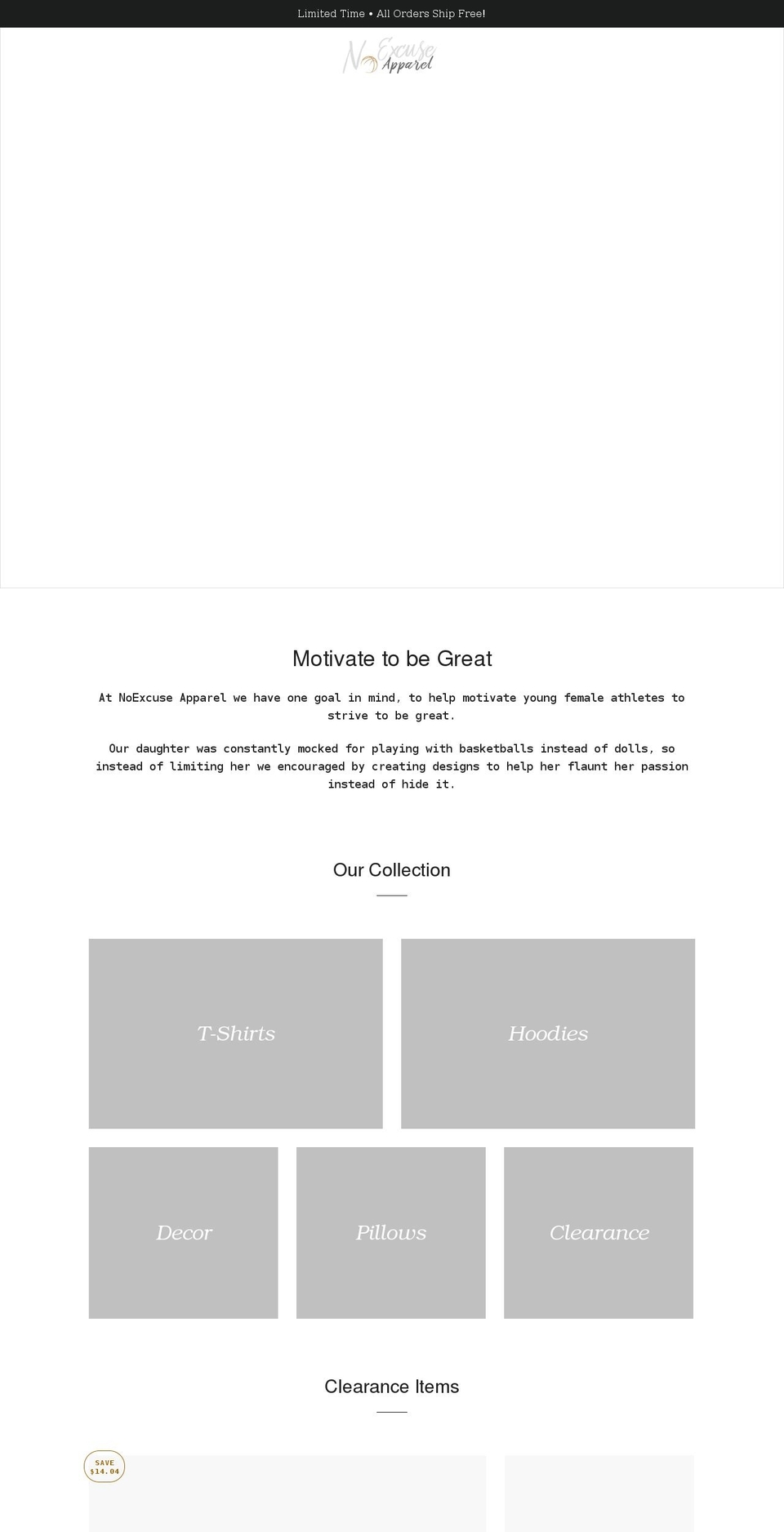 noexcuseapparel.com shopify website screenshot