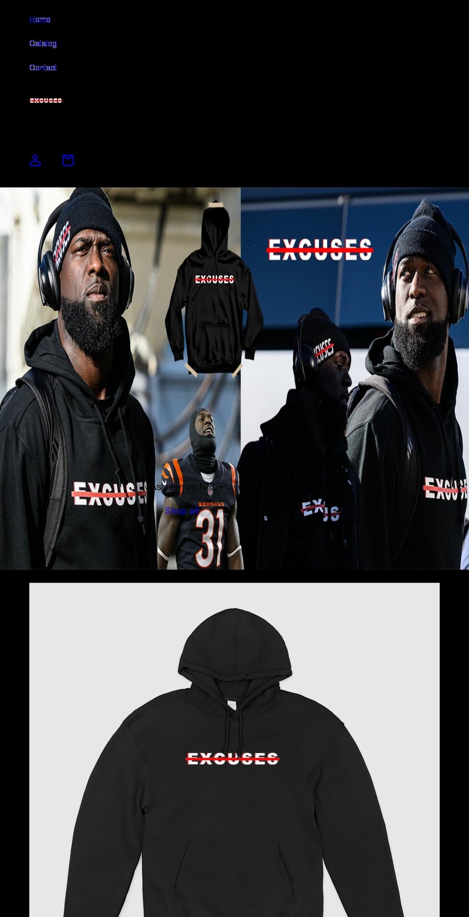 noexcusesshop.com shopify website screenshot