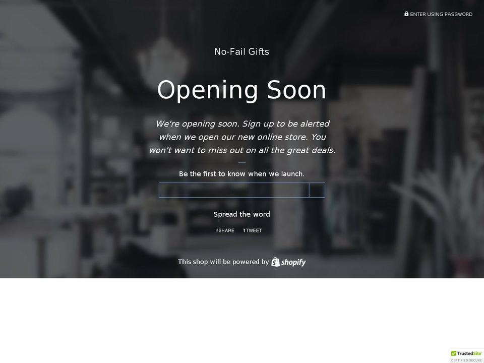 nofailgifts.com — Shopify storefront screenshot