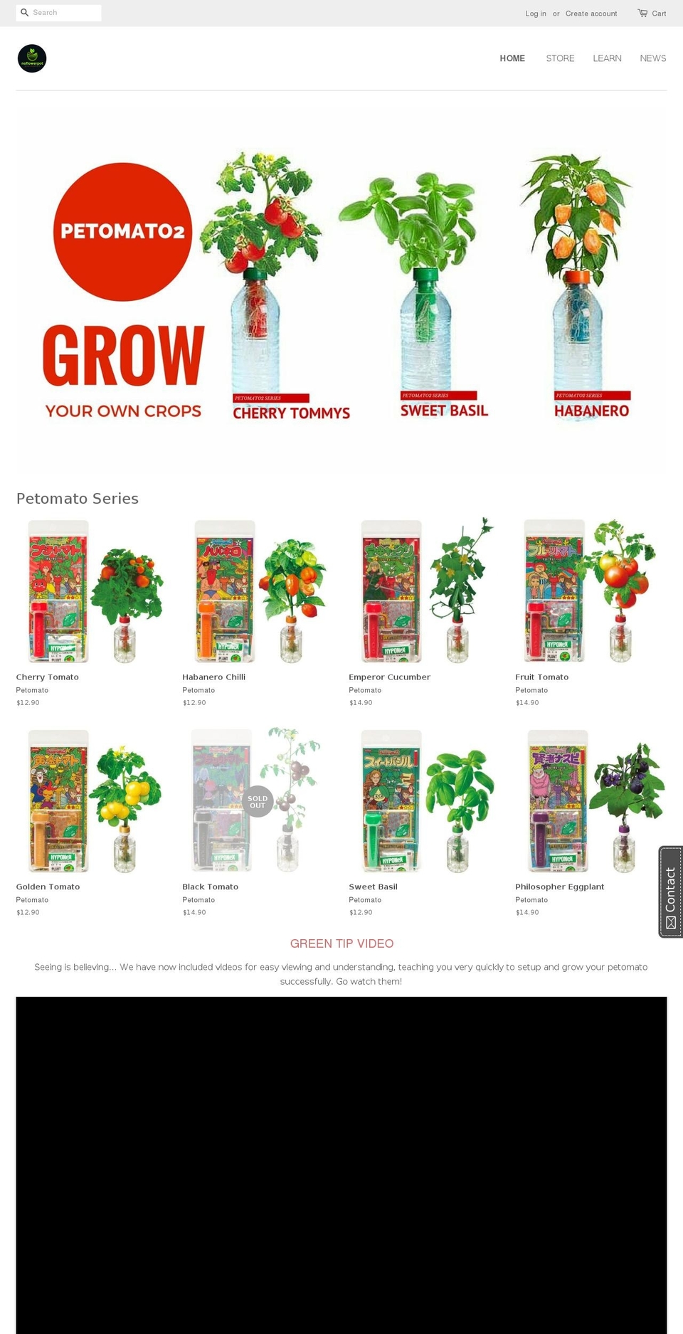 noflowerpot.com — Shopify storefront screenshot