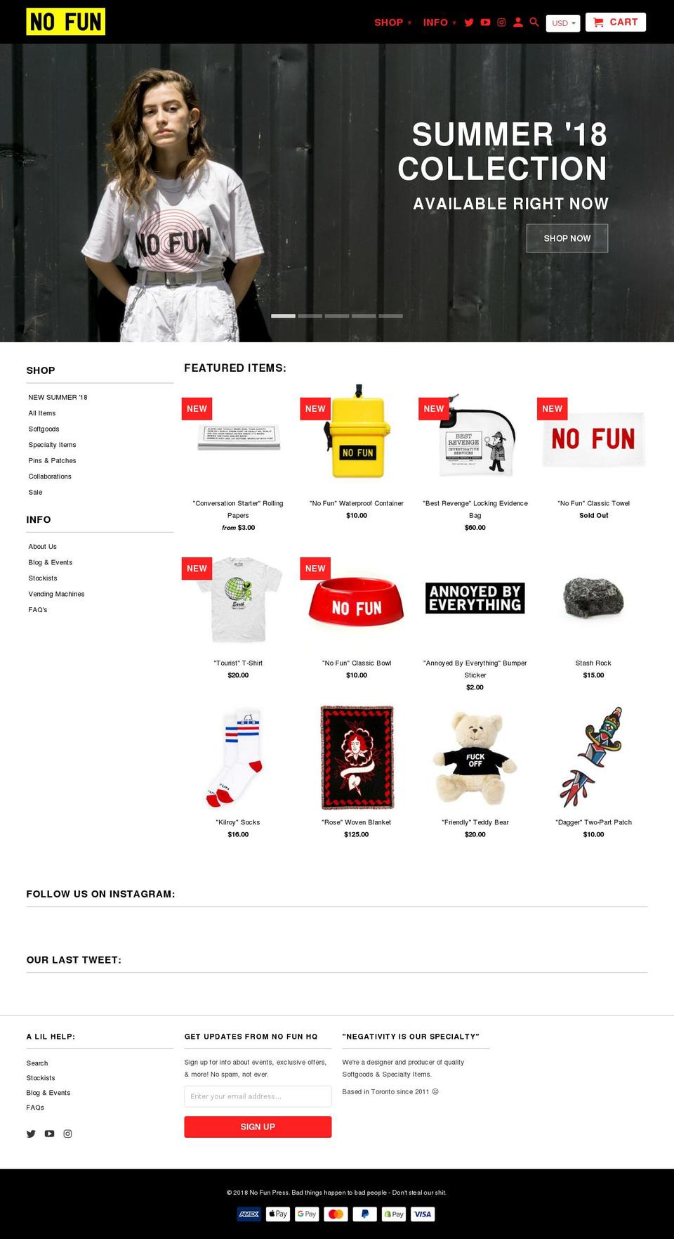 nofun.press shopify website screenshot