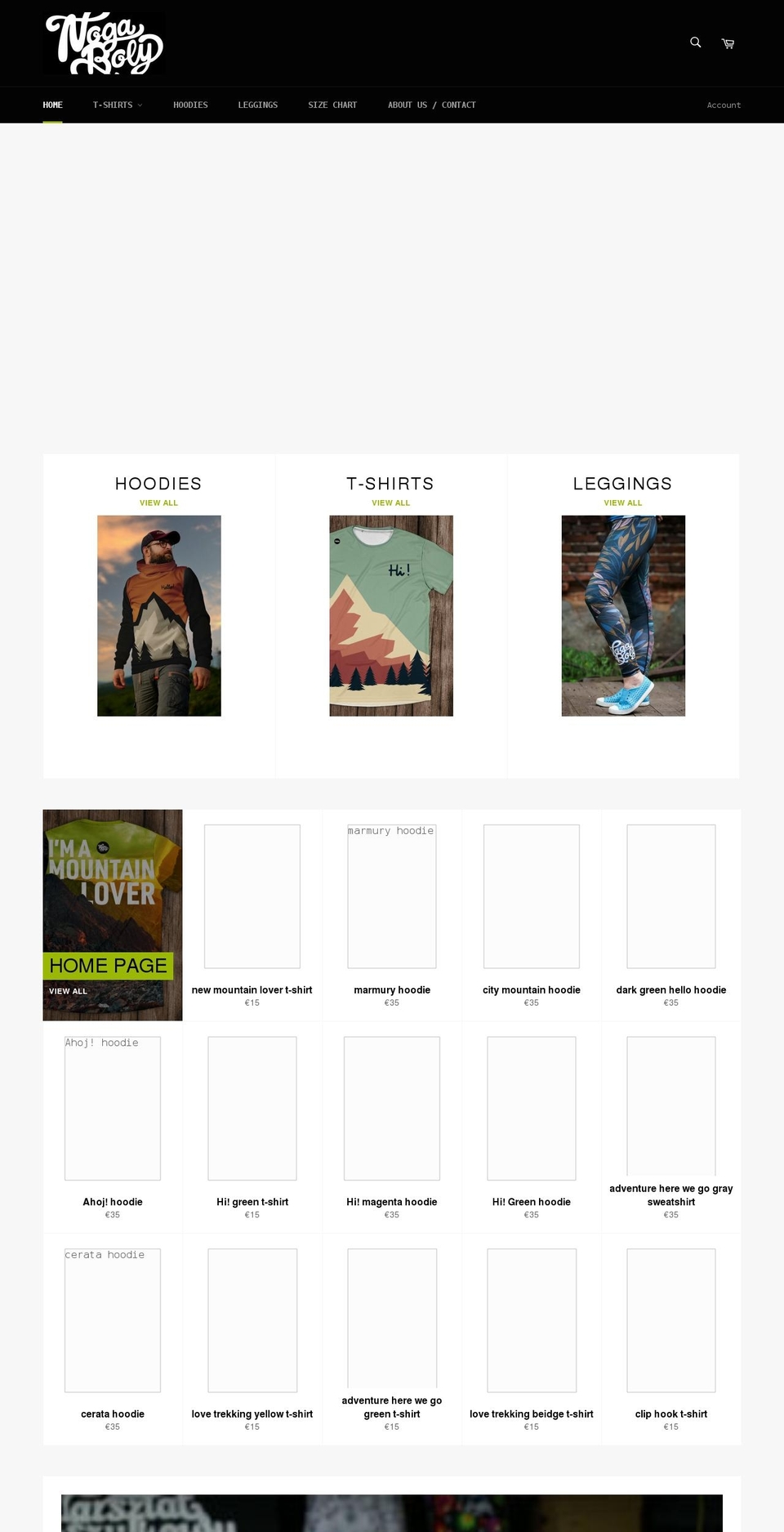 nogaboly.com shopify website screenshot