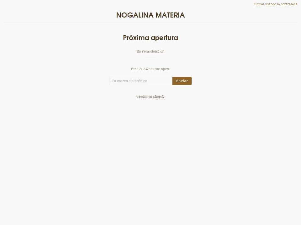 nogalinamateria.com shopify website screenshot