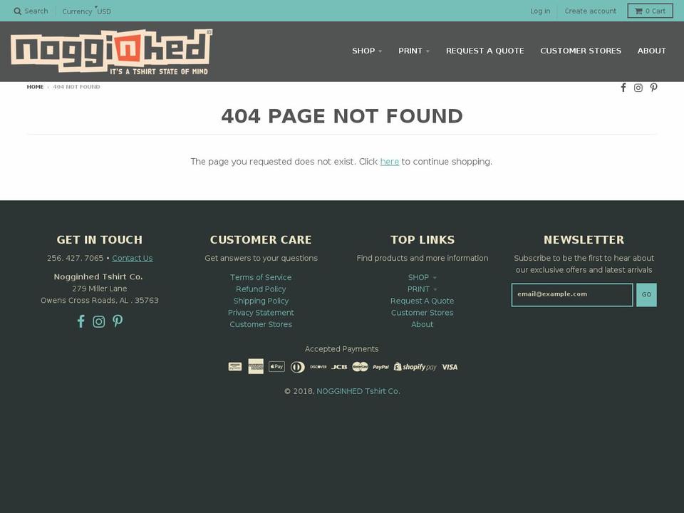 nogginheds.com — Shopify storefront screenshot