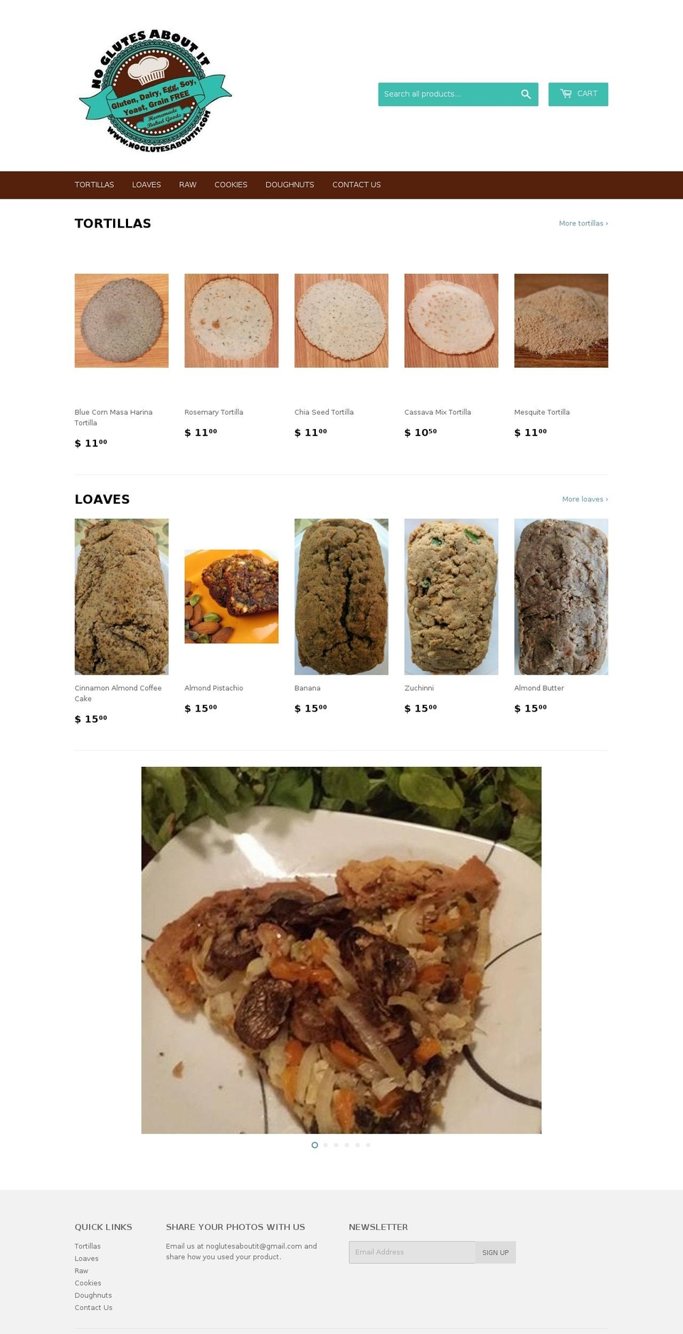 noglutesaboutit.com shopify website screenshot