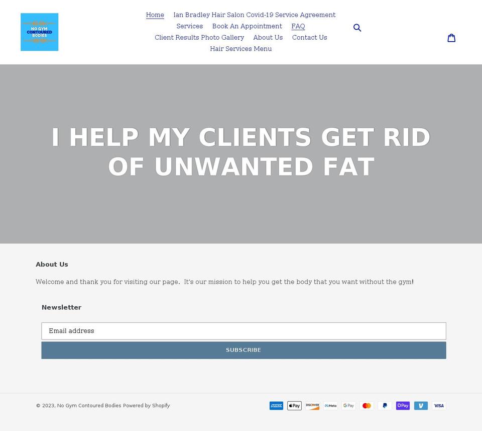 nogymcontouredbodies.com shopify website screenshot