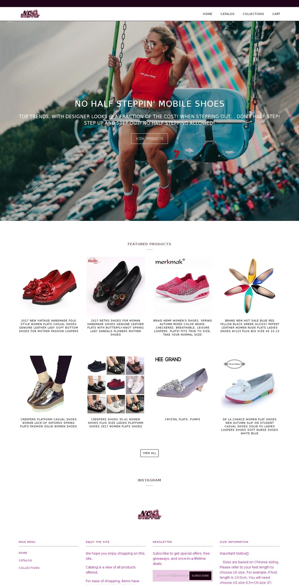 nohalfsteppinshoes.com — Shopify storefront screenshot