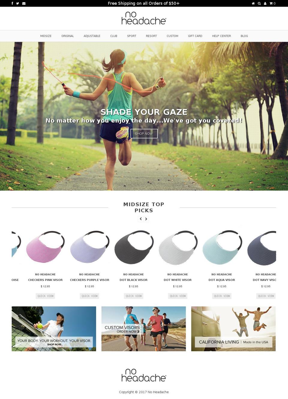 noheadache.com shopify website screenshot