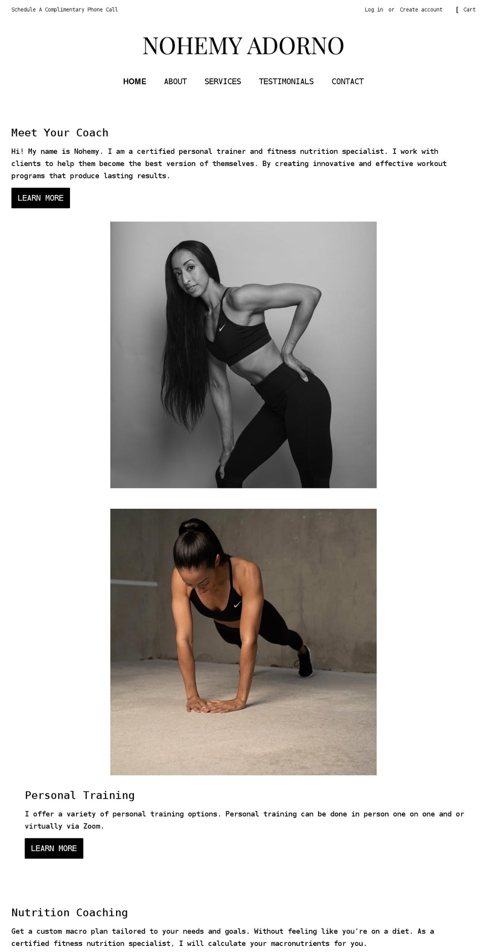 nohemyadornofitness.com shopify website screenshot