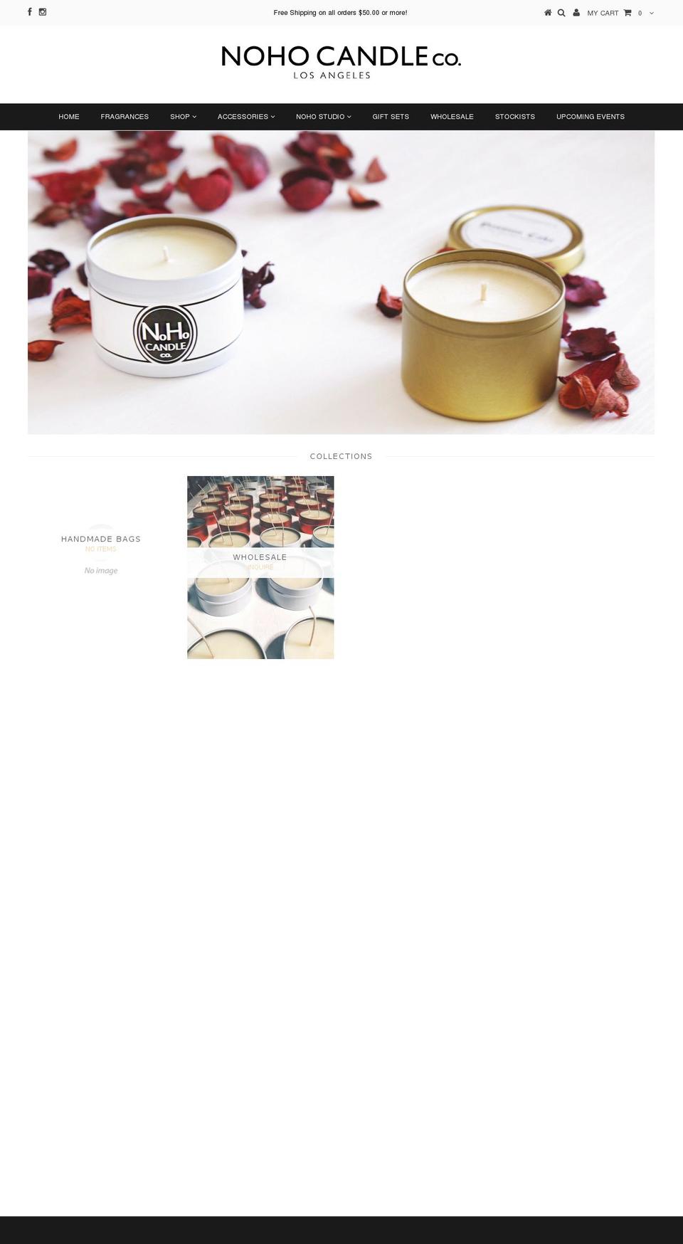nohocandleco.com shopify website screenshot