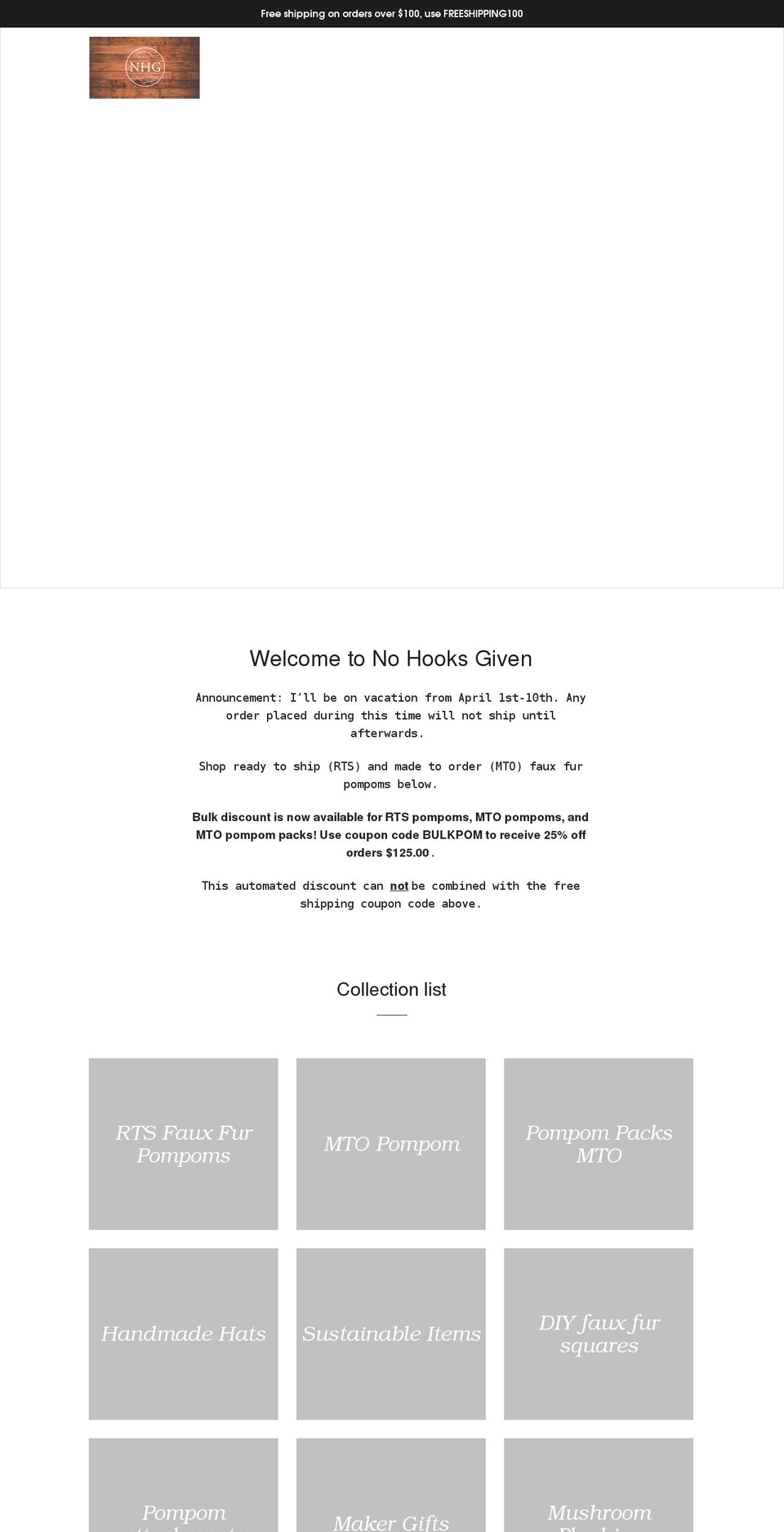 nohooksgiven.com shopify website screenshot