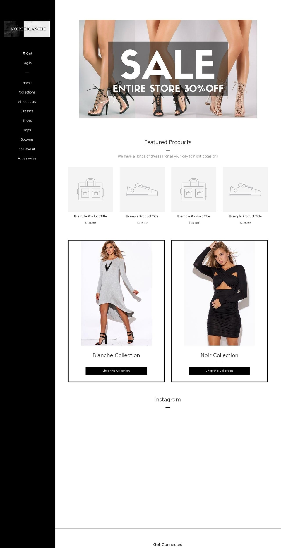 noiretblanche.com shopify website screenshot