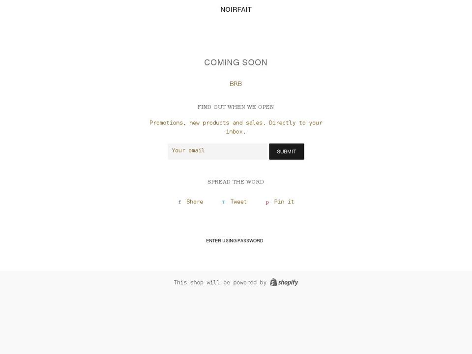 noirfait.com shopify website screenshot