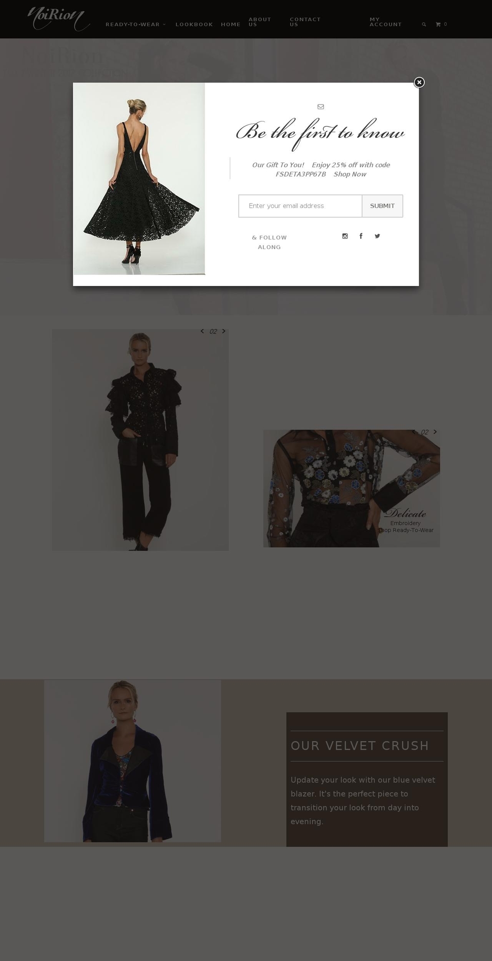noirion.com — Shopify storefront screenshot