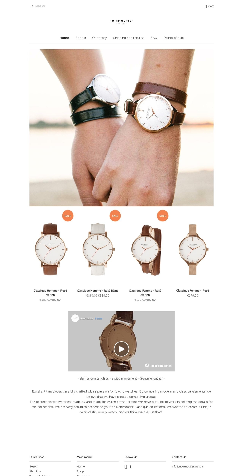 Official Noirmoutier Shopify theme site example noirmoutier-watches.com