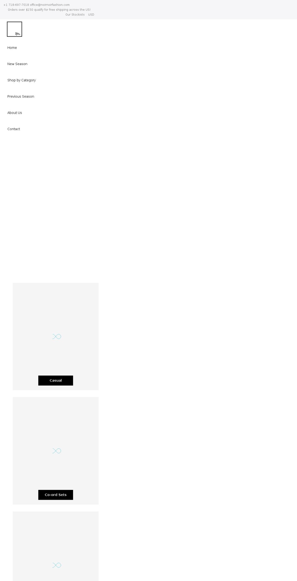 noirnoirfashion.com shopify website screenshot
