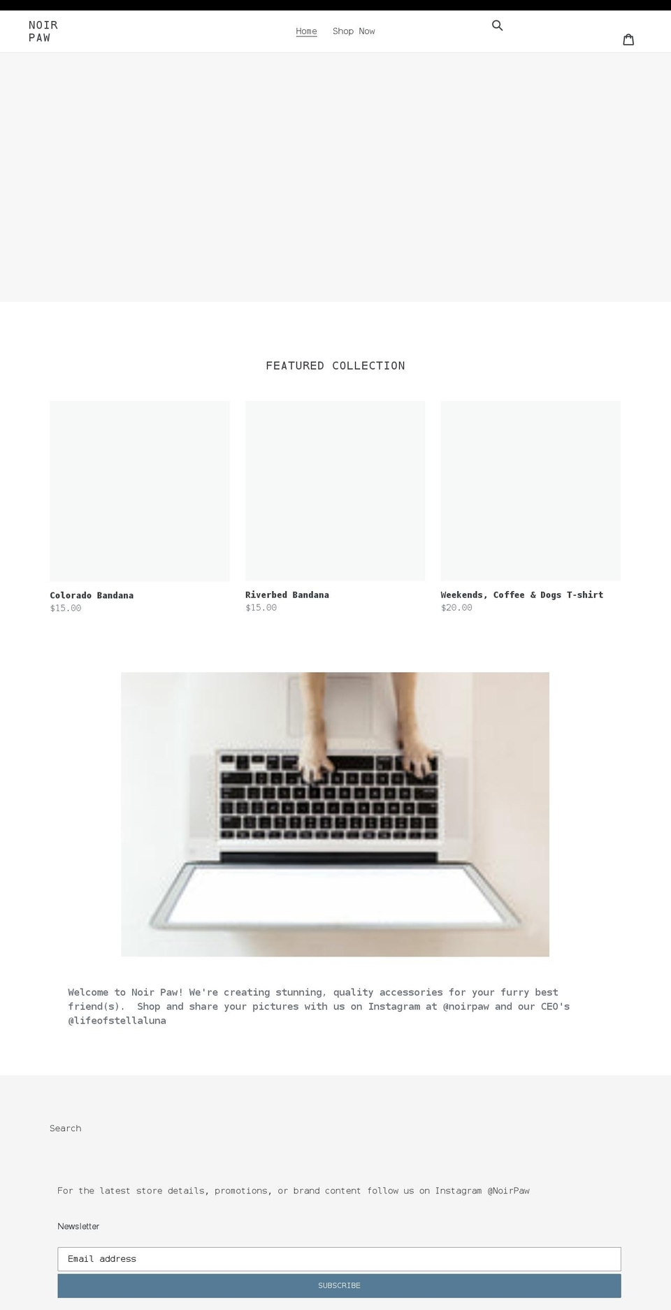 noirpaw.com shopify website screenshot