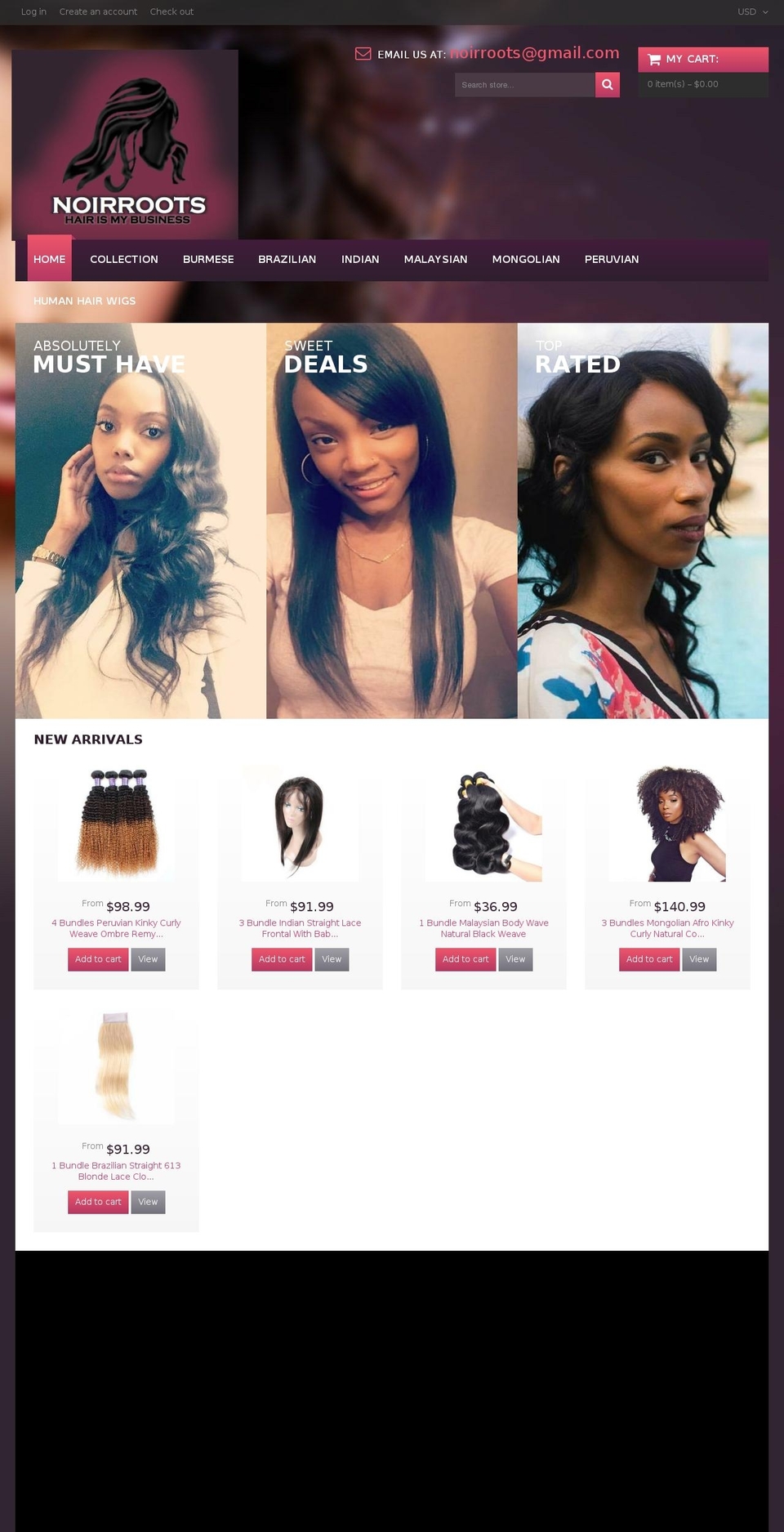 theme029 Shopify theme site example noirroots.com