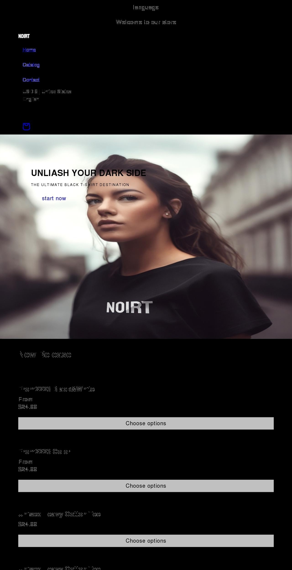 noirt.net shopify website screenshot