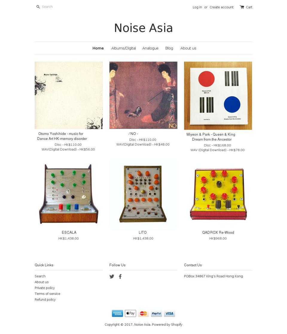 noiseasia.com shopify website screenshot