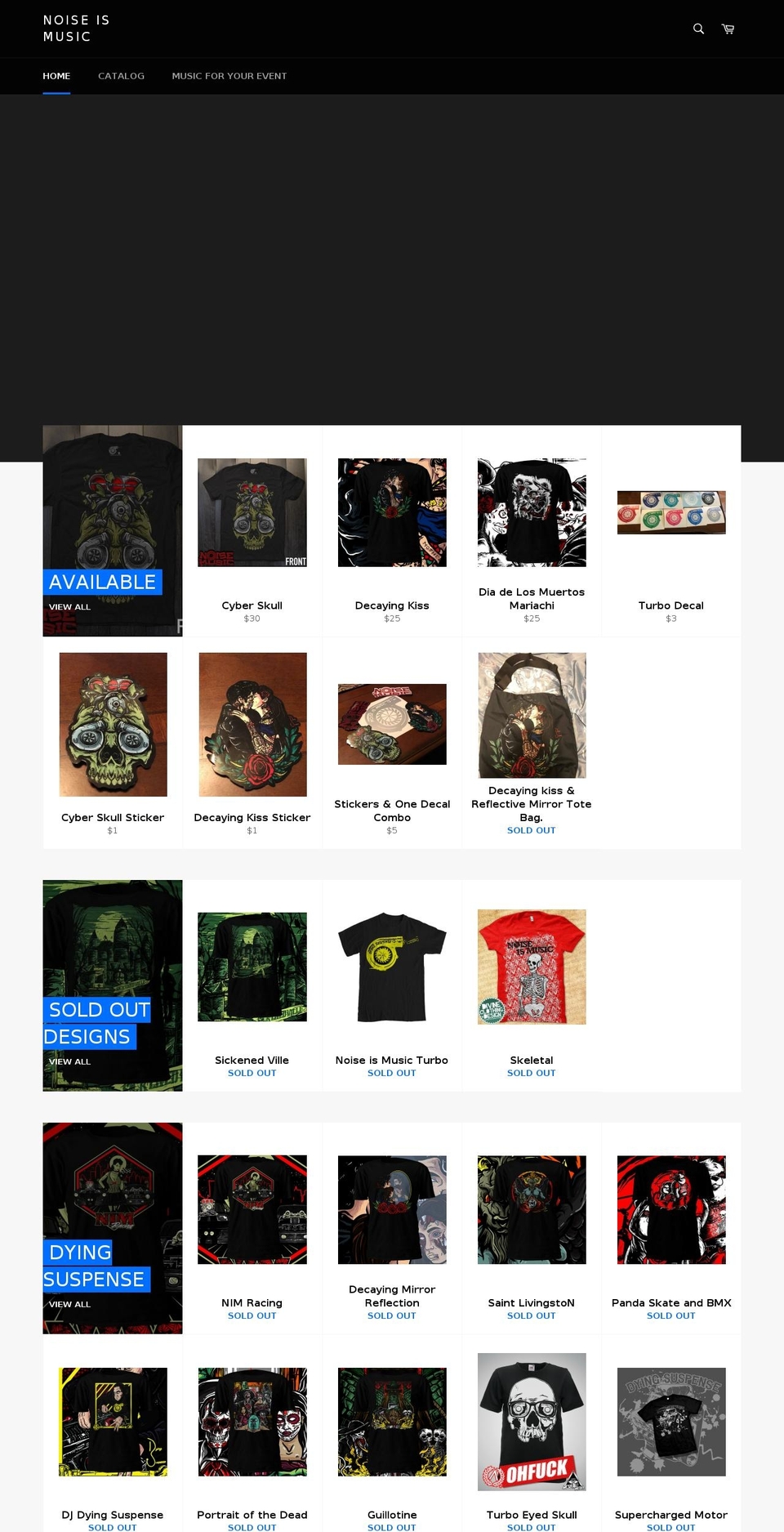 noiseismusic.com shopify website screenshot