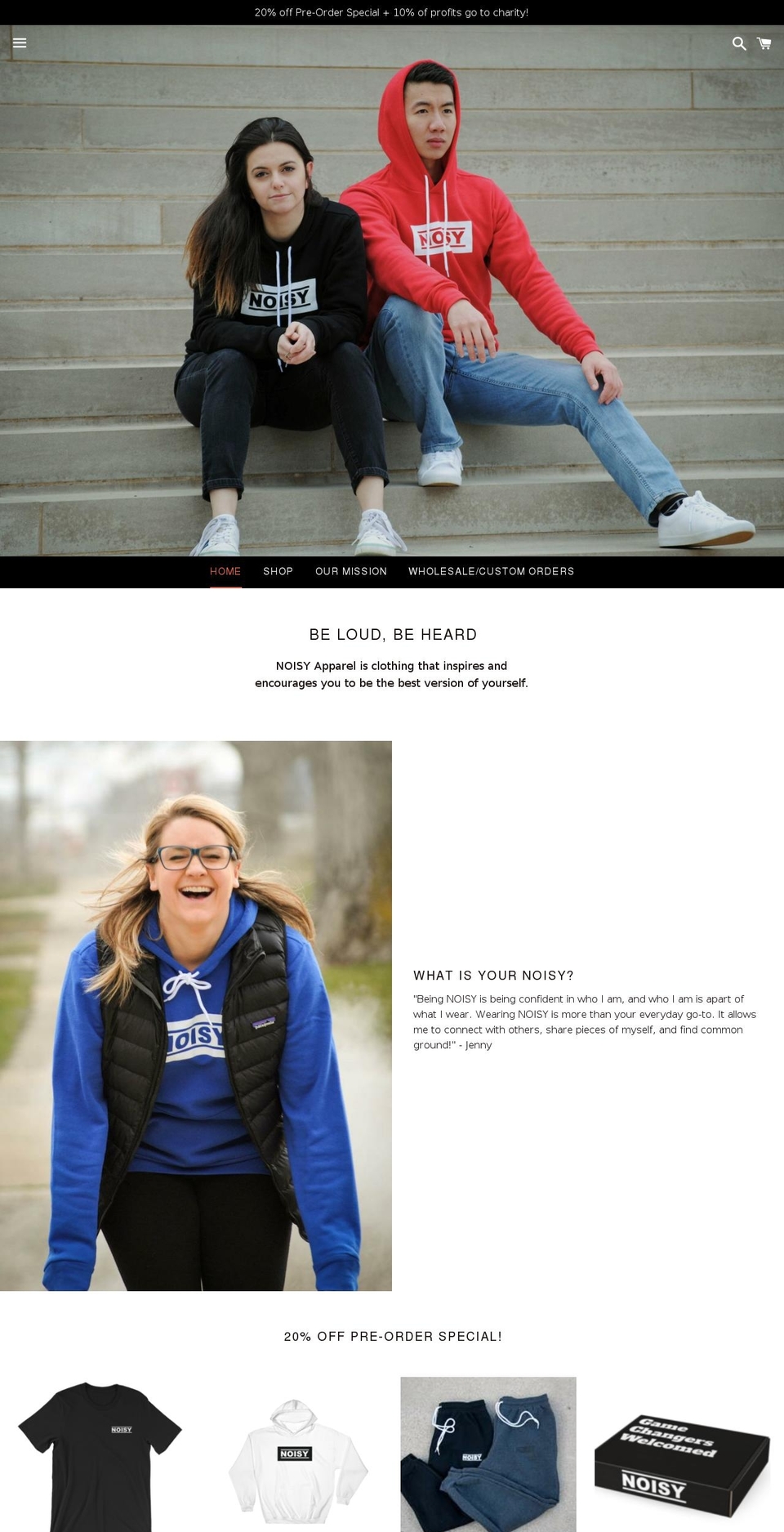 noisyapparel.com — Shopify storefront screenshot