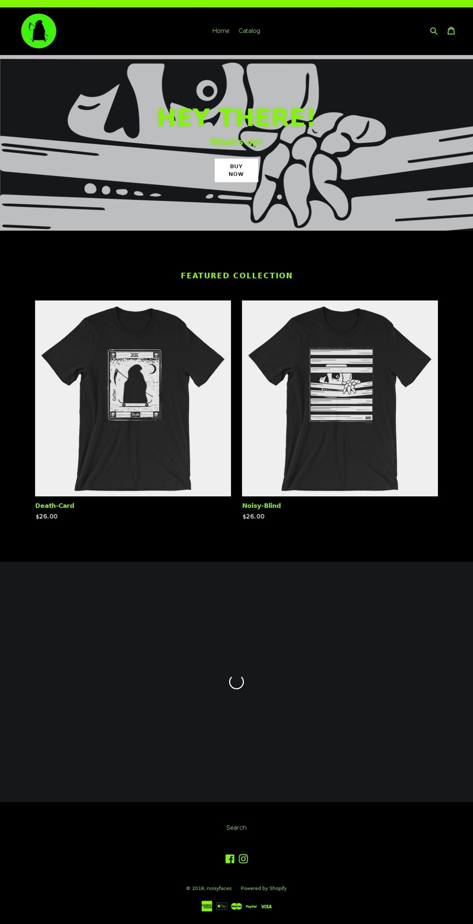 noisyfaces.com — Shopify storefront screenshot
