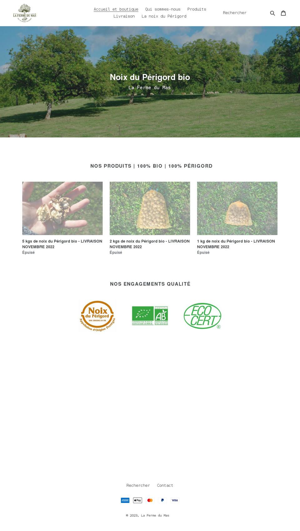 noixduperigordbio.com shopify website screenshot