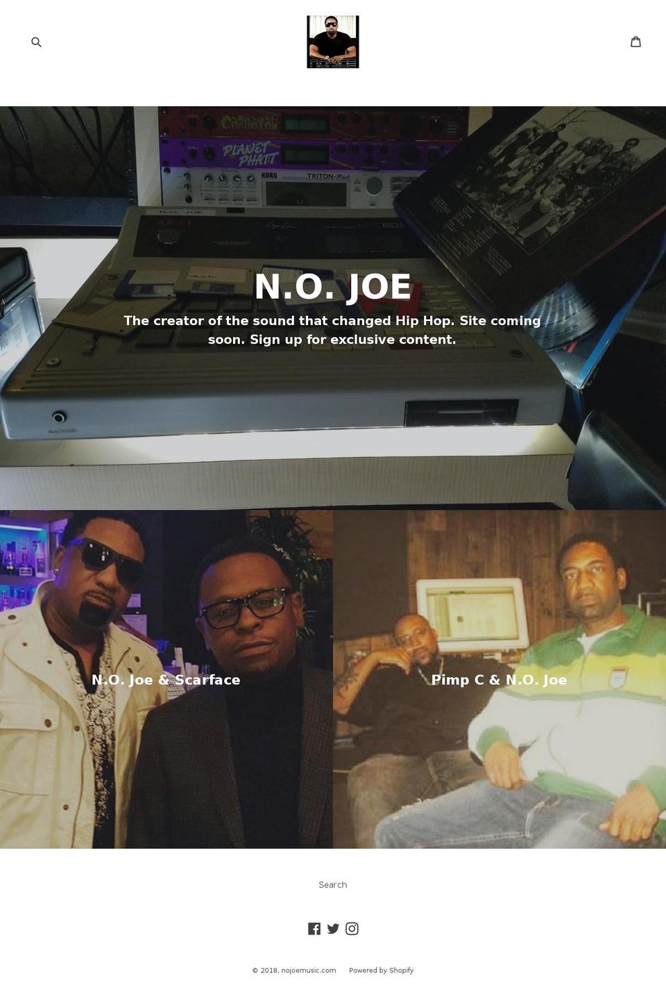 nojoemusic.com — Shopify storefront screenshot