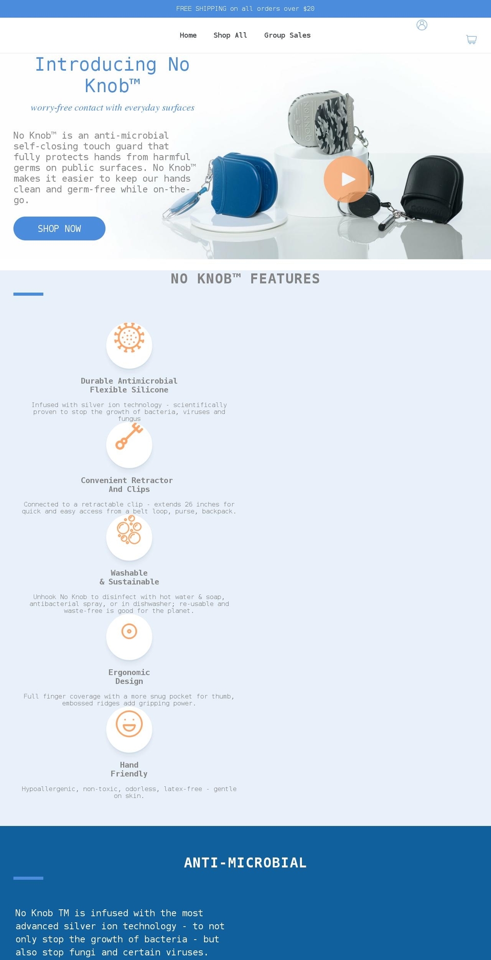 noknob.com shopify website screenshot