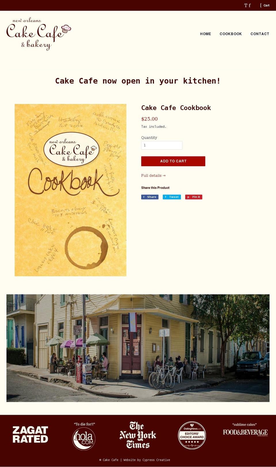 nolacakes.com shopify website screenshot