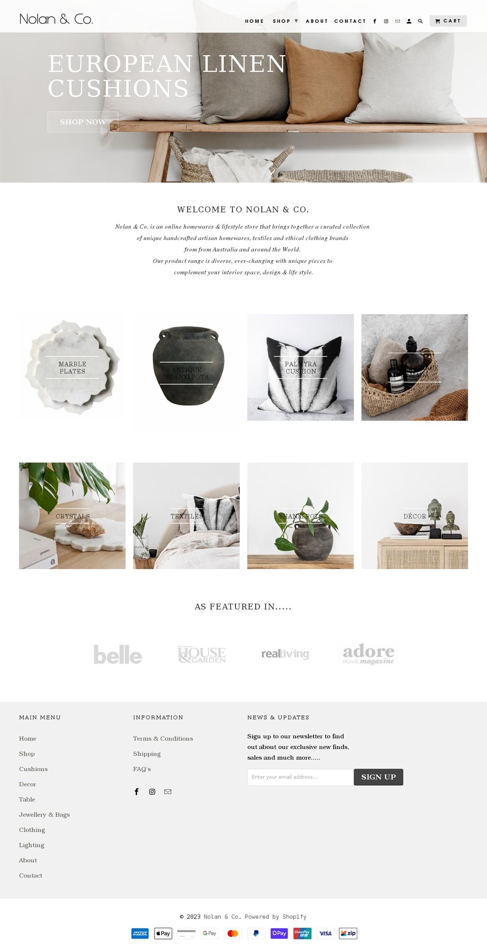 nolanandco.com.au shopify website screenshot