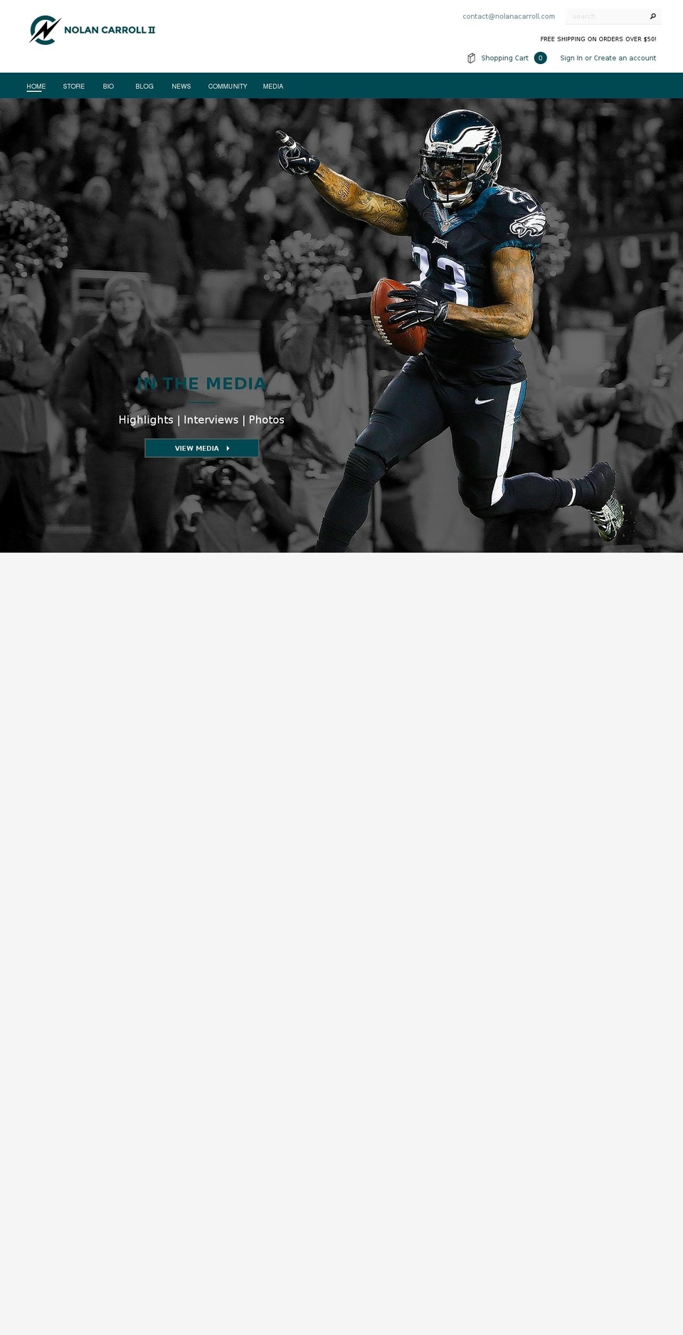 nolancarroll.net shopify website screenshot