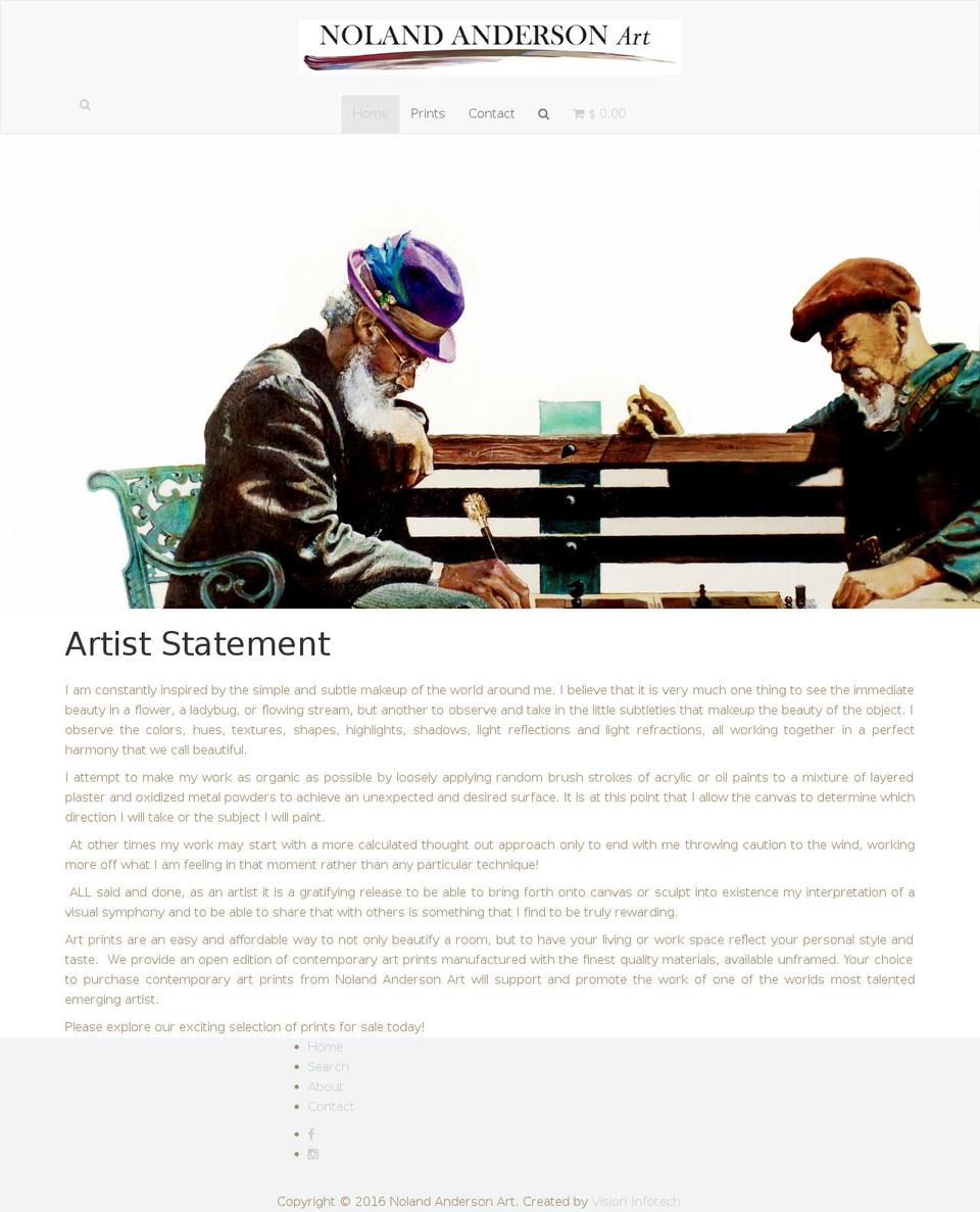 Chair Shopify theme site example nolandandersonart.com